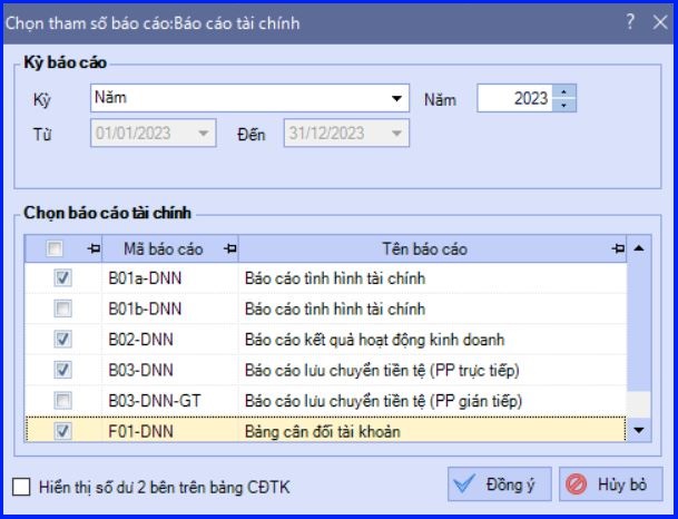 Cách lập báo cáo tài chính theo thông tư 133 trên Misa Cách lập báo cáo tài chính theo thông tư 133 trên Misa 2