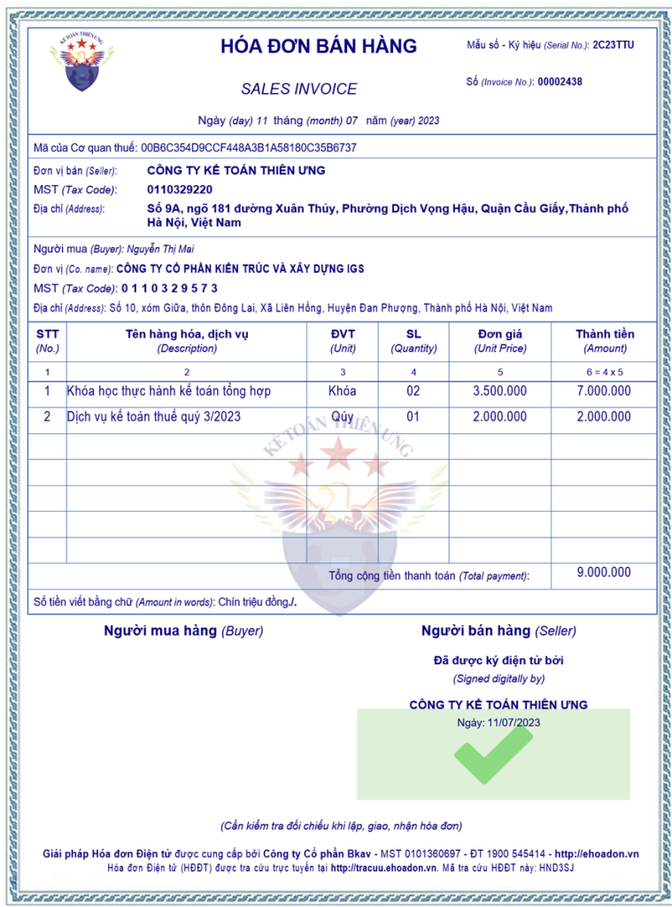 cach lap hoa don ban hang dien tu