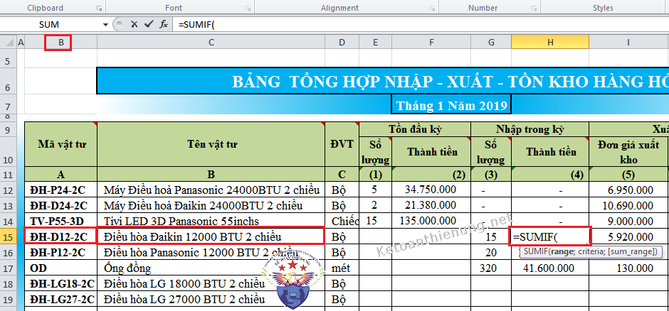 cách sử dụng hàm sumif cách sử dụng hàm sumif