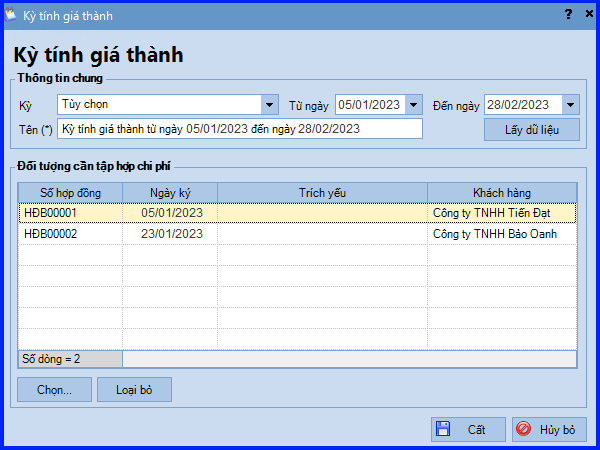 Cách tính giá thành theo hợp đồng trên Misa áp dụng Thông tư 200 14