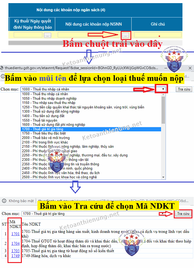 ghi mã tiểu mục nộp thuế ghi mã tiểu mục nộp thuế