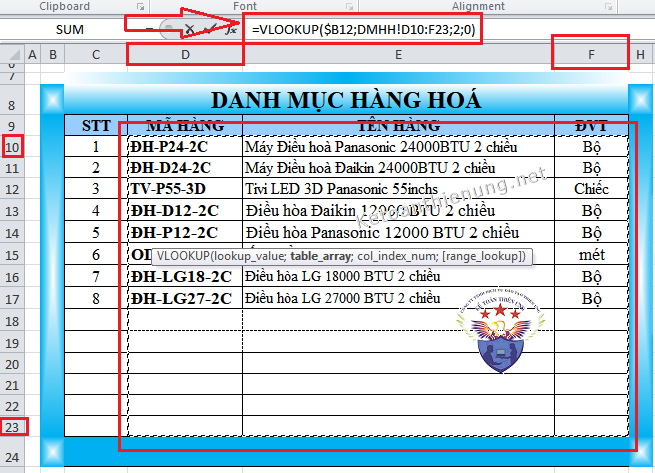 hướng dẫn sử dụng hàm vlookup trong excel kế toán hướng dẫn sử dụng hàm vlookup trong excel kế toán