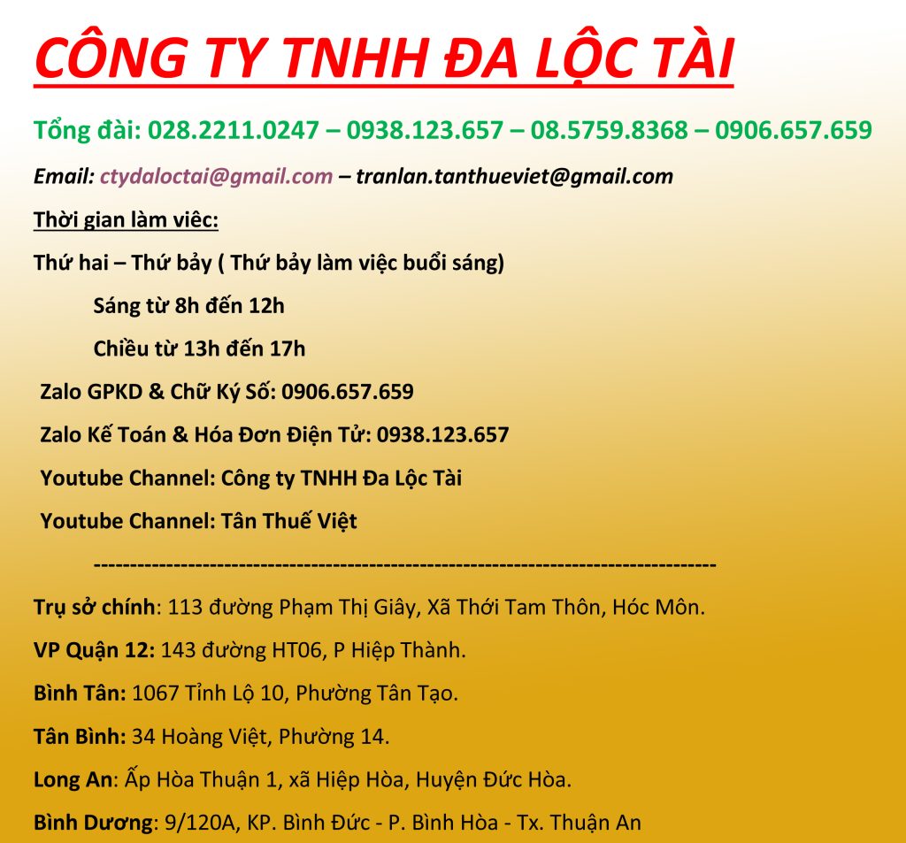 Nhóm dịch vụ trọn gói về vấn đề thành lập công ty quận 6