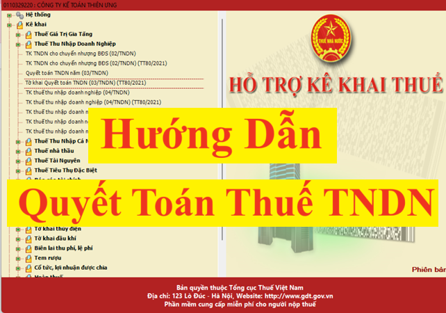 Hướng dẫn quyết toán thuế thu nhập doanh nghiệp