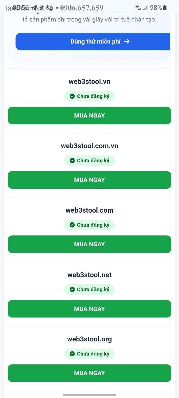 Thiết kế web tự động với web3s.com.vn